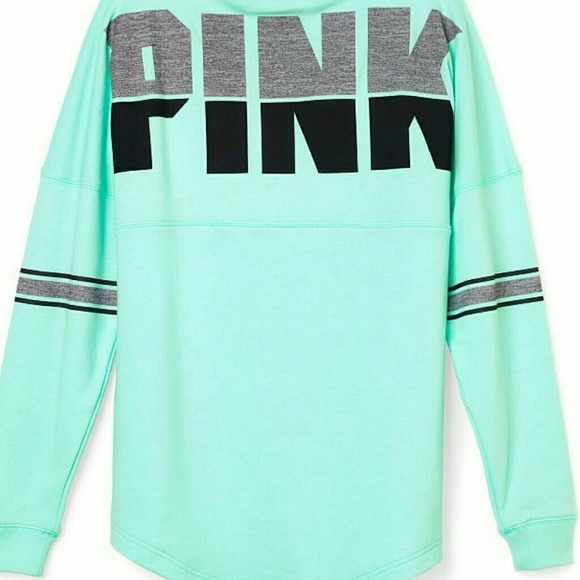 Pink Varsity Crew Aqua