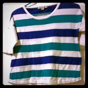 Striped top quarter sleeve