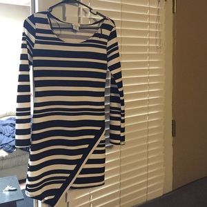 Striped asymmetrical dress size medium