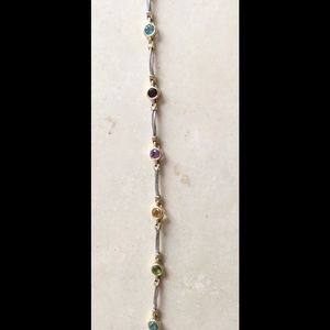 14 Karat Gold & Sterling Silver Gemstone Bracelet