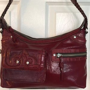 BRIGHTON Red Patent Croc Embossed Purse-Near Mint.