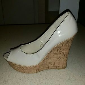 Peep toe wedges
