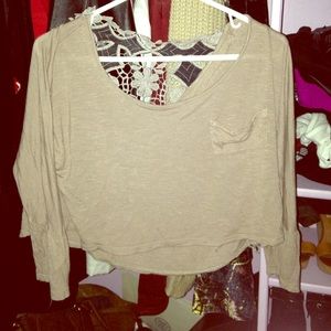 Biege Taupe Nordstroms bp detailed crop top