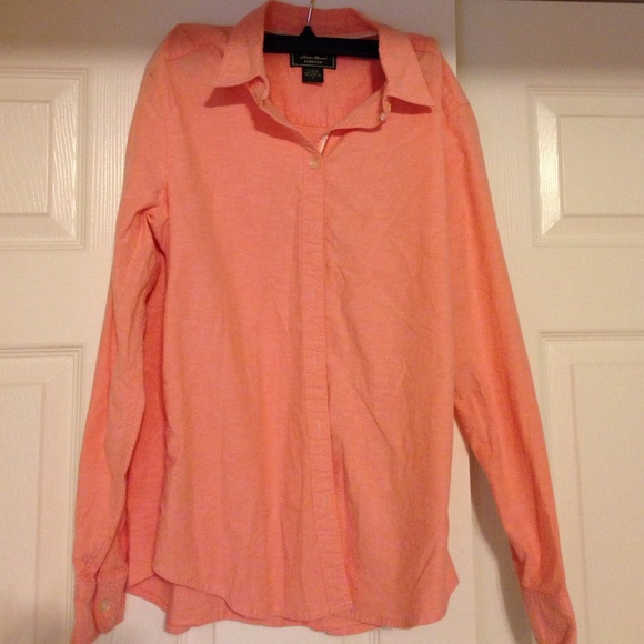 Coral button up shirt