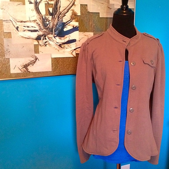 Military Style Button Up Grey Jacket