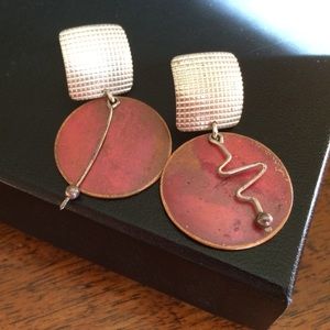 Cute pierced mixed metal earrings