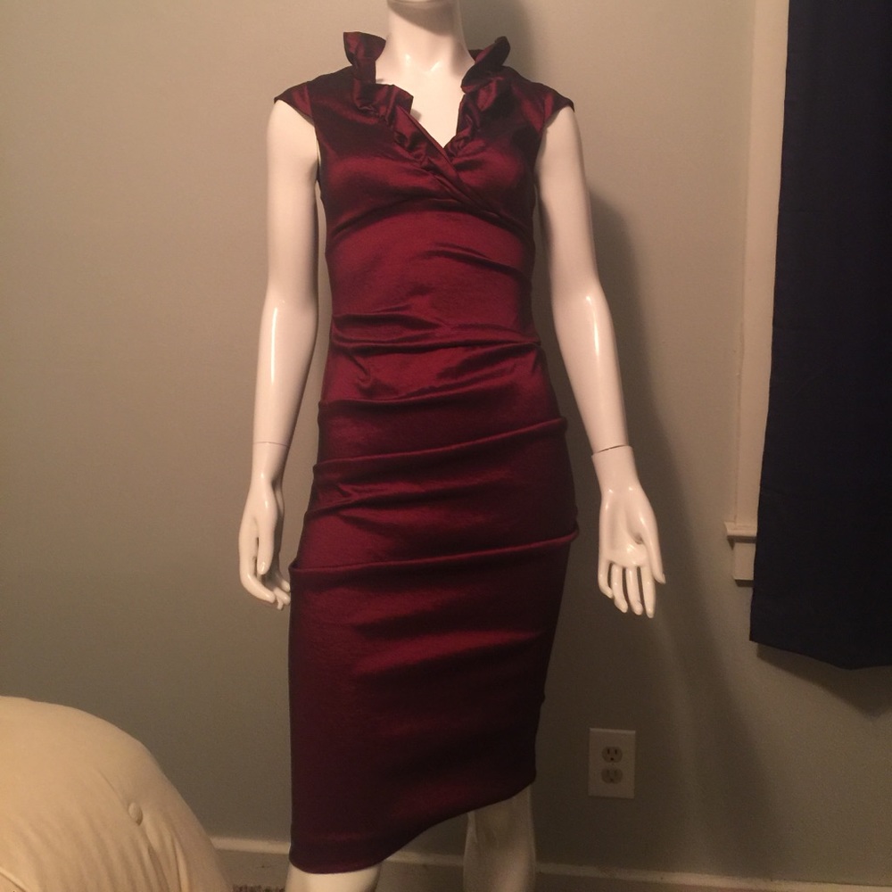 Burgundy cocktail dress
