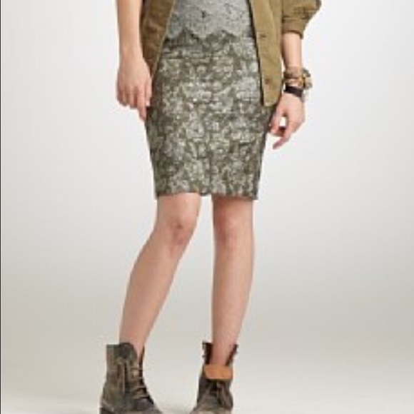 J Crew Crushed Jacquard Pencil Skirt