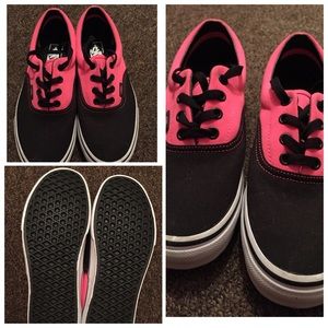 Black and Pink Vans Women's Size 7.5