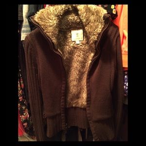 Faux fur wool A&F jacket