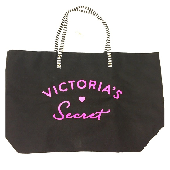 Victoria's Secret Black Large Beach Tote Limited