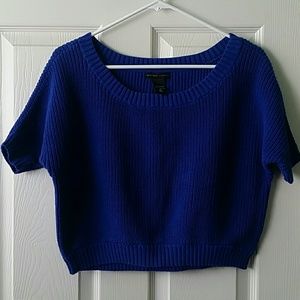 Royal blue knit crop top