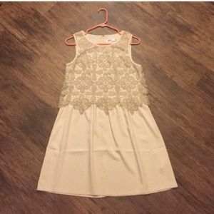 Cream Kensie dress with crochet top size 8