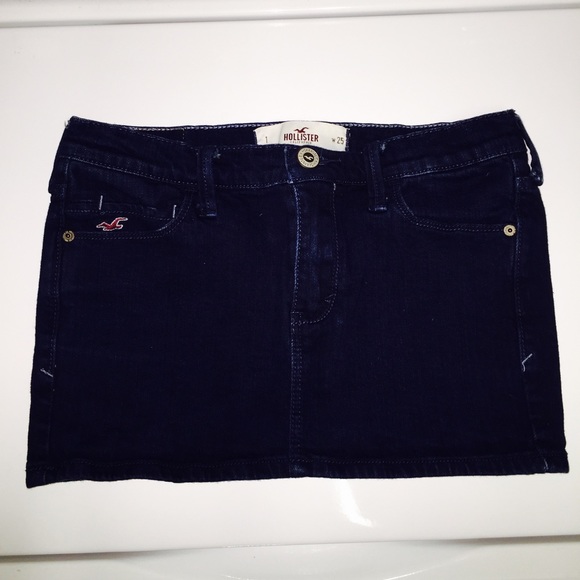 Hollister Jean Super Miniskirt Dark Blue- Like New