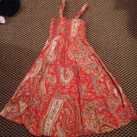 Orange paisley dress
