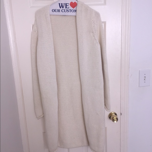 Thick off white long sweater