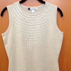 Gap Italian merino sequin shell