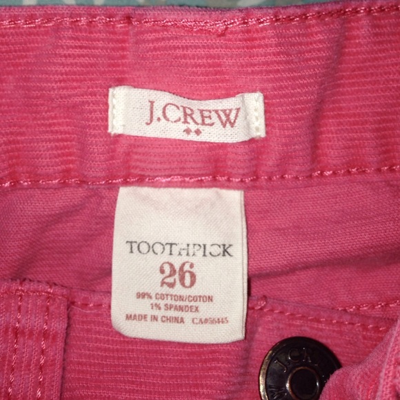 J. Crew pink corduroy pants