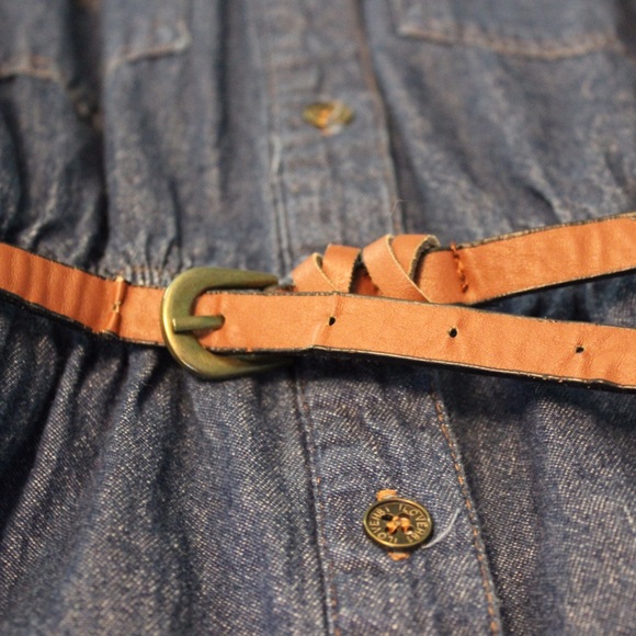 Denim Dress with Belt - Picture 2 of 2