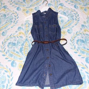 Denim Dress with Belt