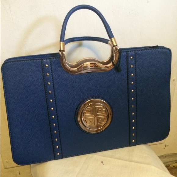 Bold blue handbag