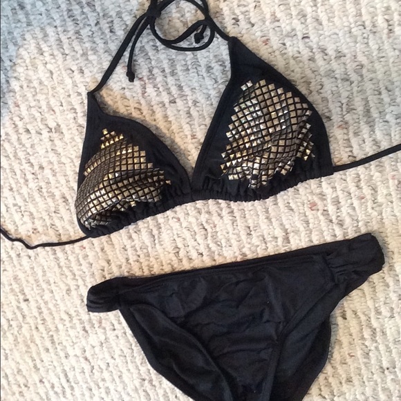 Black and gold bikini