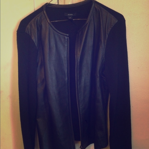 Leather sweater