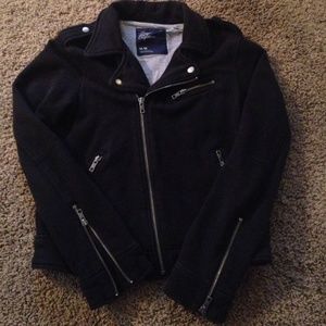 American Eagle Cotton black biker jacket