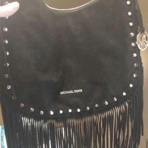 Michael kors suede fringe handbag