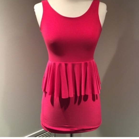Un Deux Trois Dresses & Skirts - Peplum Raspberry Dress