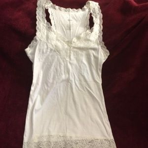 Lace trimmed tank top