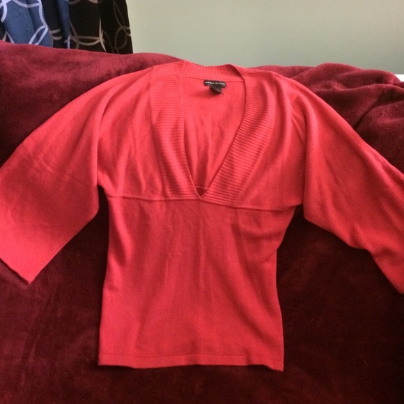 Burnt orange colored 3/4" Dolman sleeve sweater - Picture 1 of 3