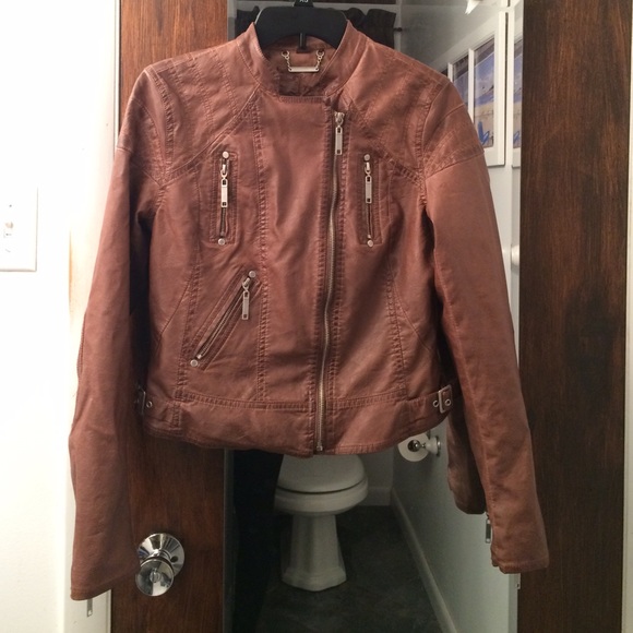 Brown faux leather jacket