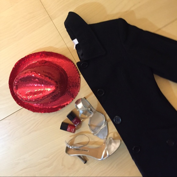 Classic Black Wool Blend Coat - Picture 4 of 4