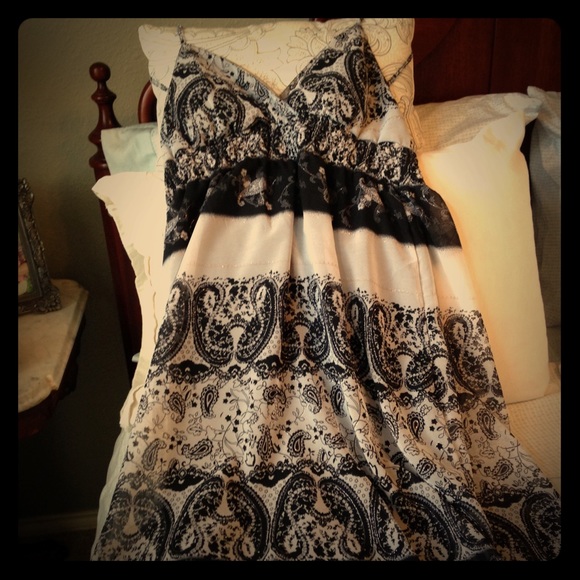 Black, white and Sparkly Maxi Dress