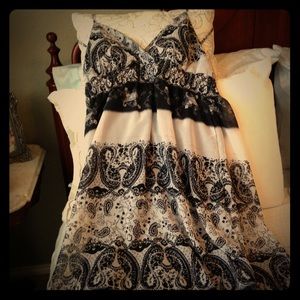 Black, white and Sparkly Maxi Dress