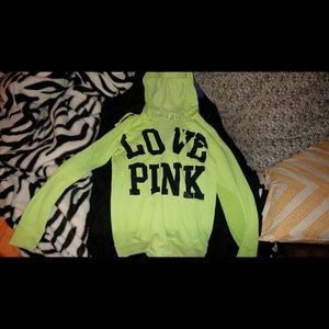 Lime green Victorias Secret Pink sweatshirt