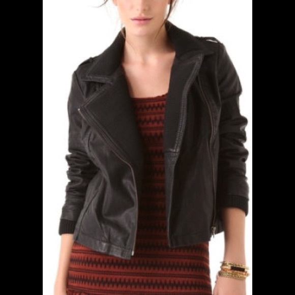 Free people leather jacket ALMOST NEW