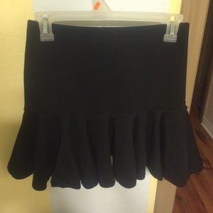 Black High Waisted Tweed Skirt