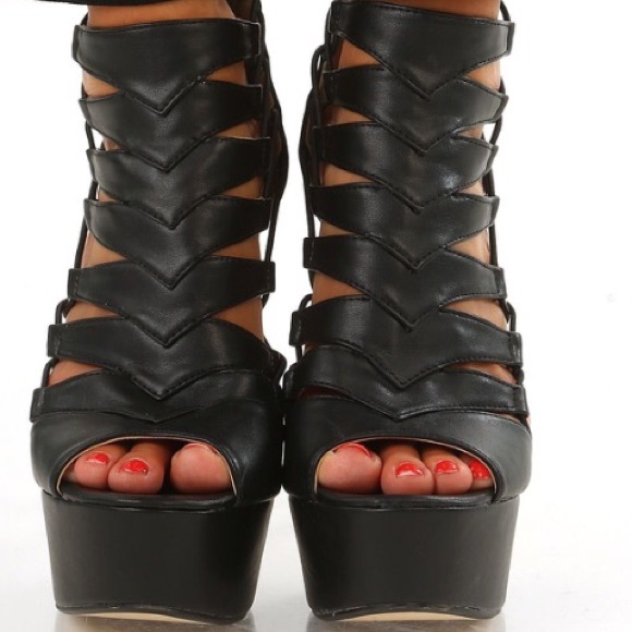 BNIB Black Strappy Heels