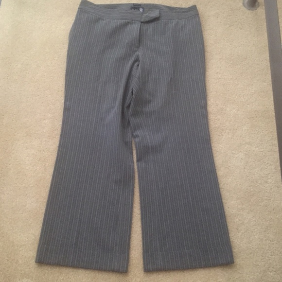 Grey slacks with white strips