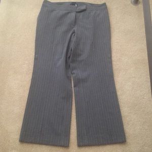 Grey slacks with white strips