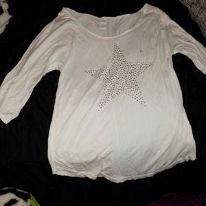 3/4 sleeve Aerie top with star NWOT