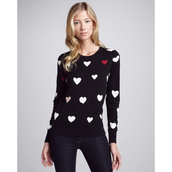 French Connection Sweaters - French Connection Heart Print Intarsia Sweater