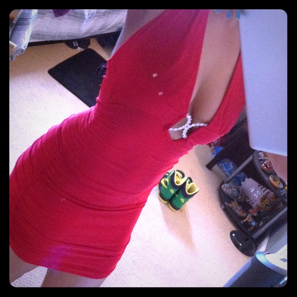 Sexy red club dress