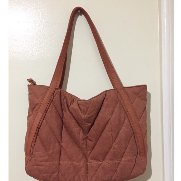 brown oversized tote bag
