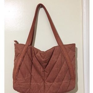 brown oversized tote bag