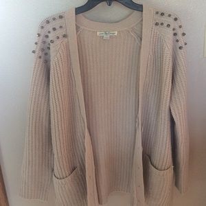 Beige Studded Cardigan
