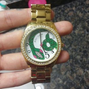 Gold betsey johnson watch