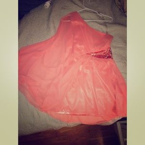 Lipsy London One Shoulder Pink Flowy Dress